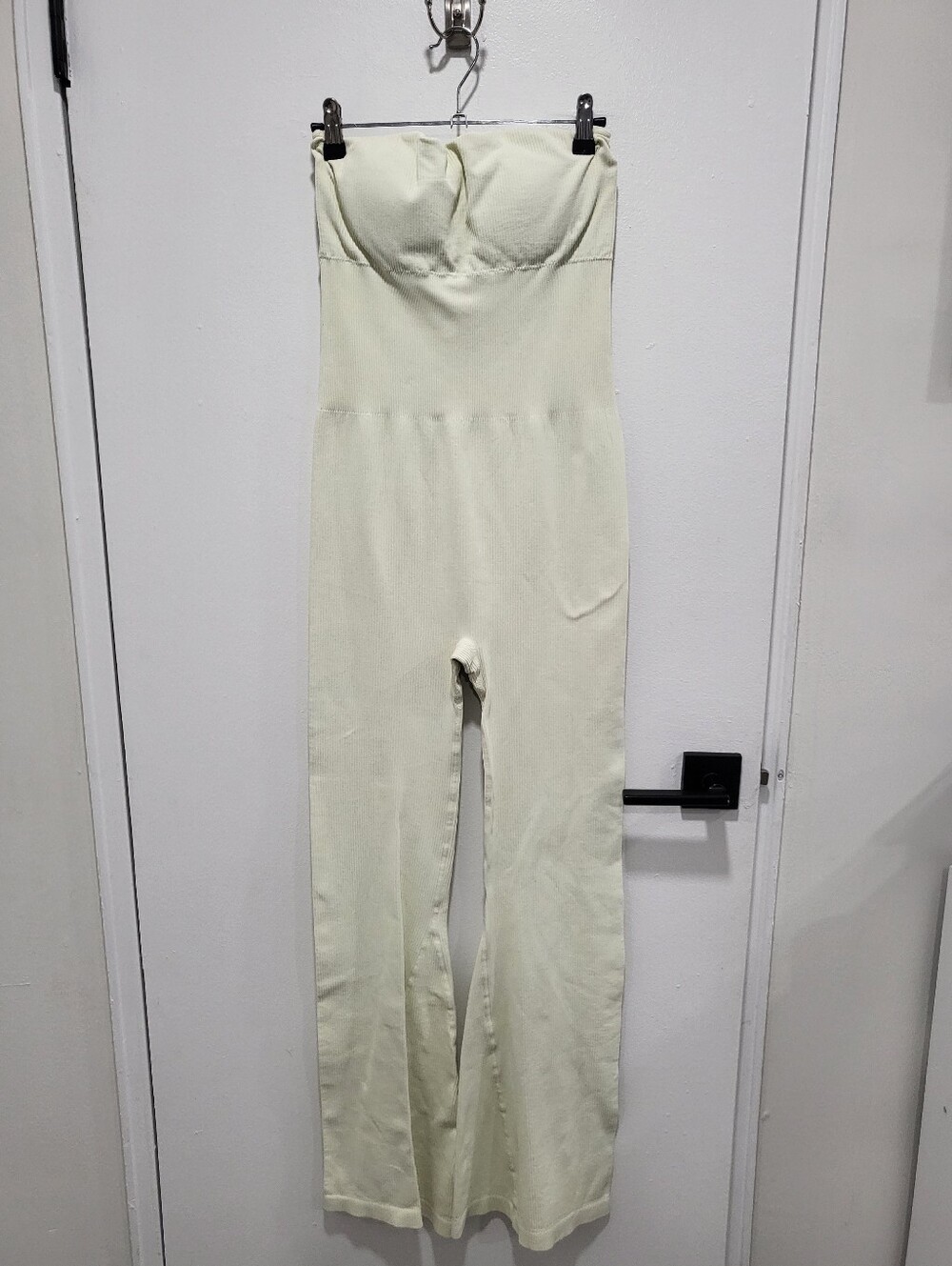 NWOT Cream Stretchy Bandeau Jumpsuit - Size Large